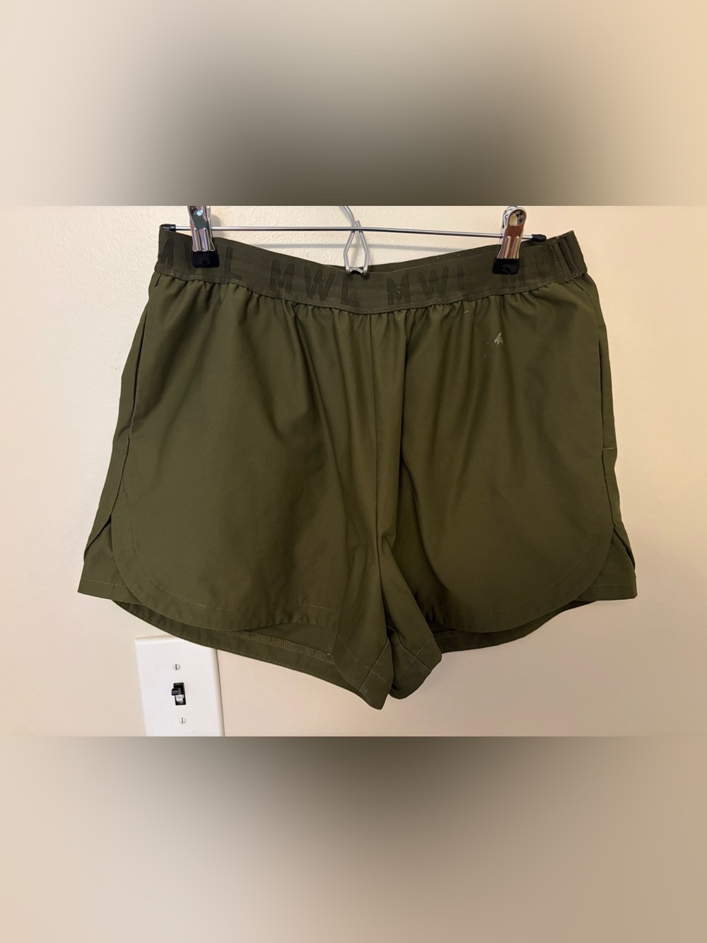 olive green Madewell MWL Allways Pull-On Shorts